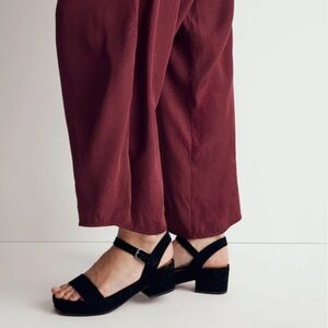 Madewell Lina suede platform sandal size 6 black